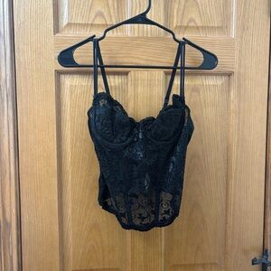 Gold Label Vintage Victoria’s Secret Black Lace Corset Top
